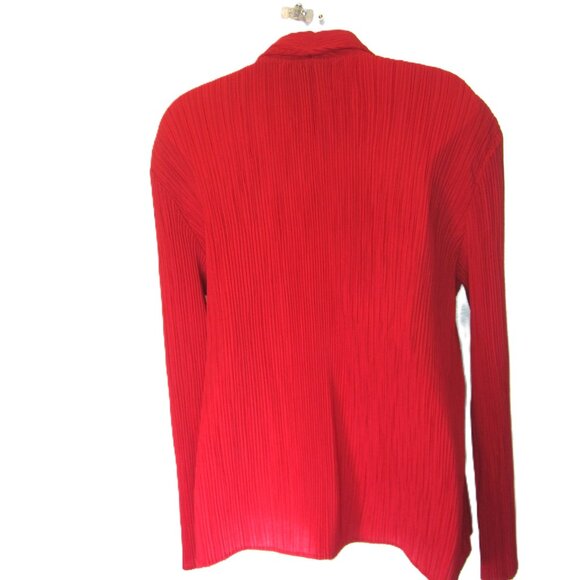 Chico's Size 3 XL 16 Solid Red Jacket / Cardigan Open Front Travelers Collection - Picture 4 of 7